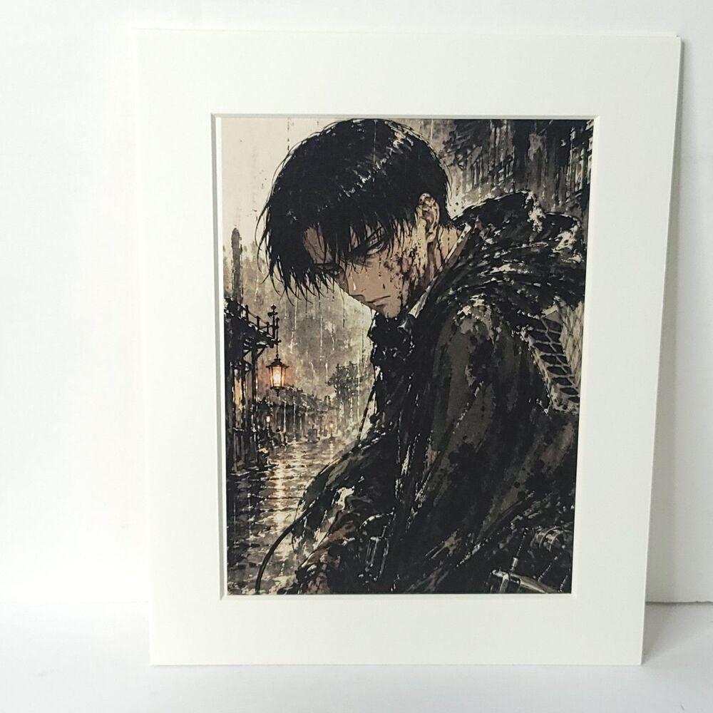 Bloody Levi Attack On Titan Black White Card Anime Sketch Art Oversized Board A4